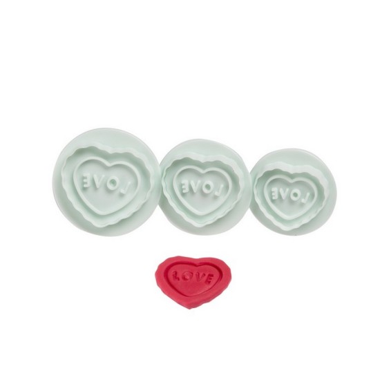 Herz mit Love Beschreibung Ausstechformen 3er Set - 40239 - Mytortenland